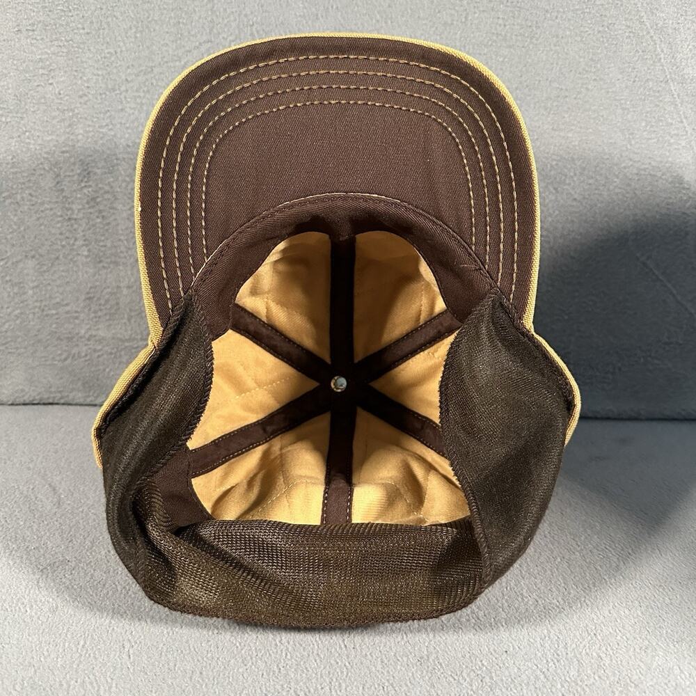 Vintage Duck Canvas Winter Ear Flap Hunting Hat Cap Brown Quilted Lined USA L - Picture 7 of 7